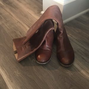 Ash Italian Warm Brown Leather Knee Boots 38 1/2